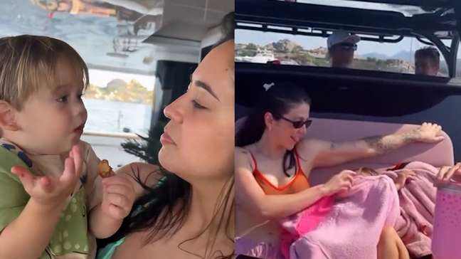 Virginia compartilha momento fofo entre José Leonardo e irmão de Vini Jr durante passeio em iate na Itália