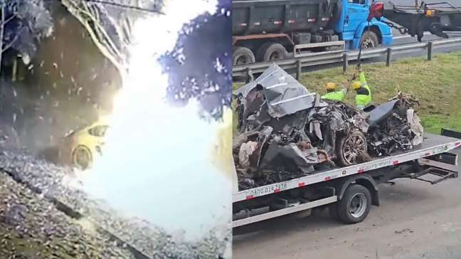 Vídeo mostra colisão seguida de explosão que matou jovens de 20 anos em acidente com Porsche em SP