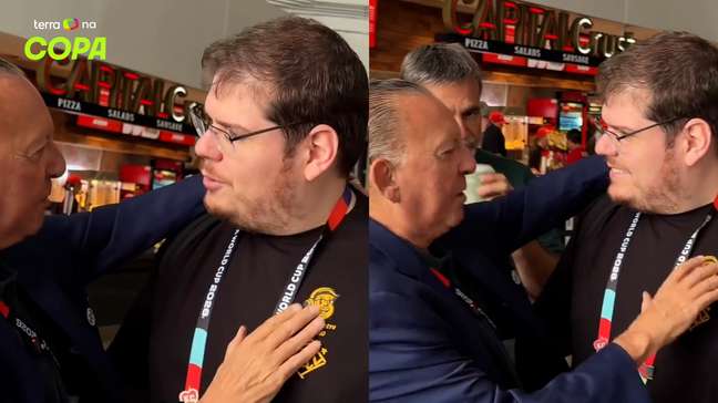 Galvão Bueno mostra encontro com Casimiro antes de Argentina x Inglaterra: ‘Fala, meu garoto’