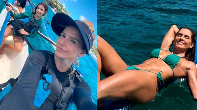 Deborah Secco curte férias em Noronha com a filha