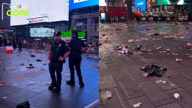 Olha como ficou a Times Square após a festa dos Argentinos
