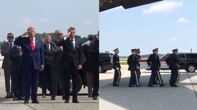 Trump acompanha repatriação de corpos de militares dos EUA mortos na guerra com o Irã