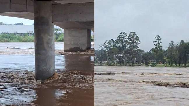 Rio Taquari transborda e alaga ruas de cidades no RS