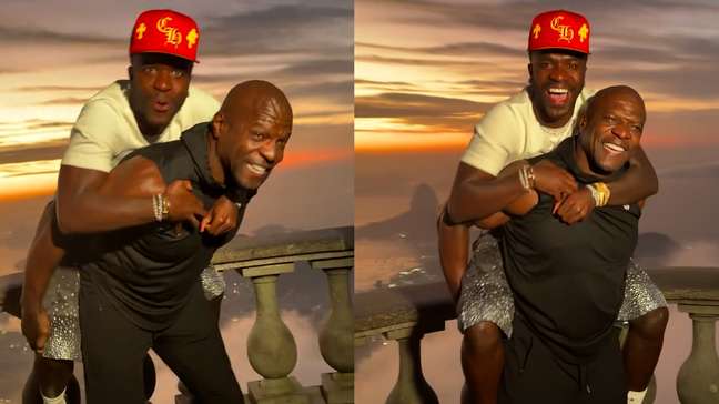 Após memes na Copa do Mundo, Vini Jr. e Terry Crews mostram encontro inusitado no Cristo Redentor