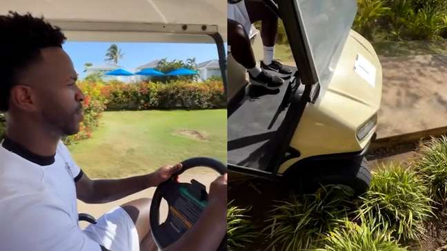 Virginia compartilha direção desastrada de Vini Jr. em carro de golfe: 'Diz ele que é brabo'