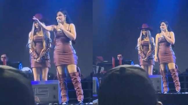 Maraisa dá bronca em fã que apontou laser para o rosto de Maiara durante show: 'Você não é homem?’