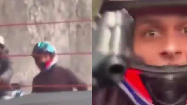 Motorista buzina durante assalto e criminoso reage apontando arma para carro blindado em SP; veja
