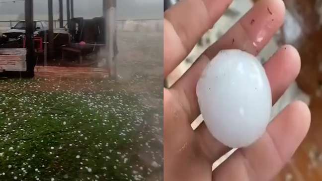 Tempestade de granizo danifica quase 500 casas no RS; vídeos mostram intensidade do gelo e destruição