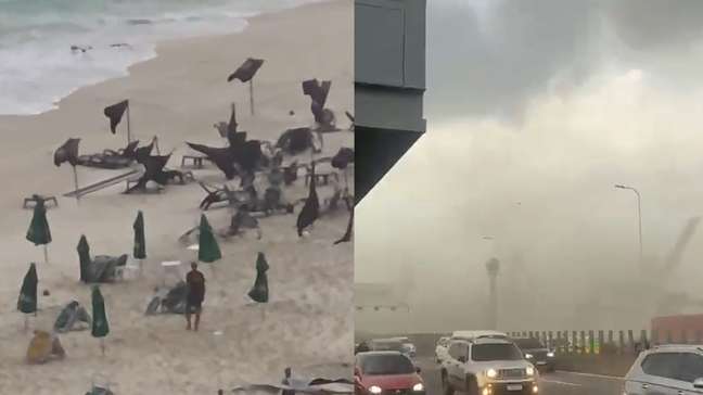 Ventania causa estragos em praias e deixa regiões do Rio de Janeiro sem energia elétrica
