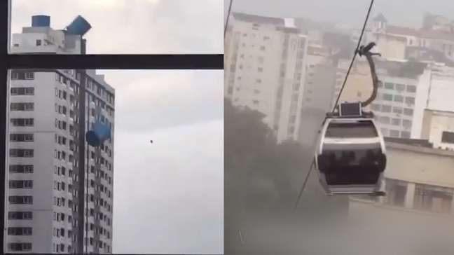 Vendaval que atingiu o RJ deixa duas pessoas mortas e causa queda de caixa d'água em prédio
