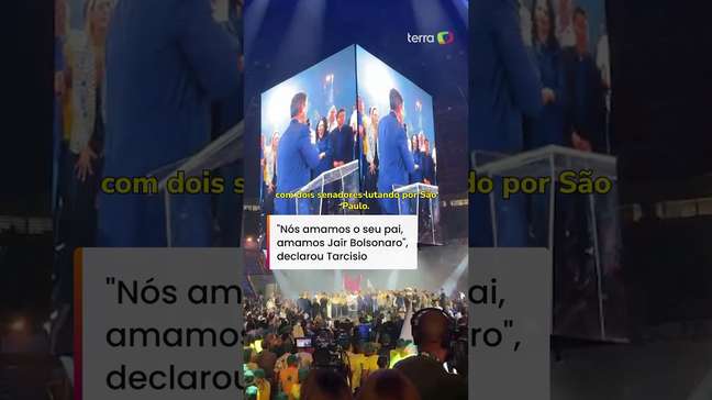 Tarcisio afirma que 'ama Bolsonaro' e elogia Flávio em convenção #shorts