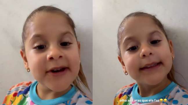 Zé Felipe e Virginia se divertem com vídeo da filha Maria Flor imitando a mãe