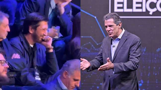 Ricardo Nunes e aliados de Tarcísio riem durante fala de Haddad sobre renegociação de dívida de SP