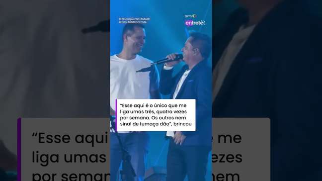 Leonardo 'alfineta' filhos em show com primogênito: "Único que me liga" #shorts