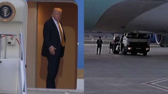Trump foi colocado escondido em caminhão para trocar de avião na Turquia após ameaça do Irã