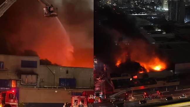 Incêndios de grandes proporções atingem galpões comerciais em São Paulo