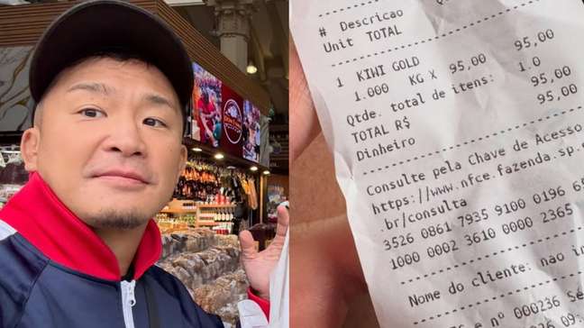 Lutador japonês paga R$ 95 por 2 kiwis no Mercadão de SP e é alertado por internautas: ‘Golpe’