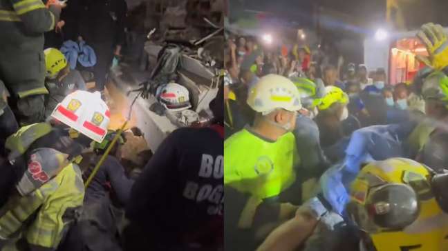 Mulher é resgatada de escombros mais de 35 horas após terremoto na Colômbia