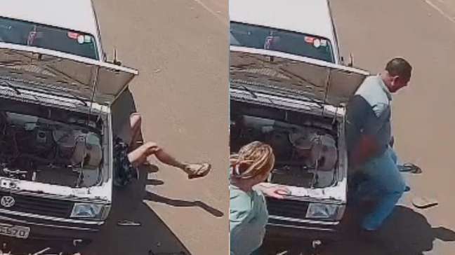 Pai ergue carro sozinho para salvar filho que fazia manutenção do veículo no interior de SP