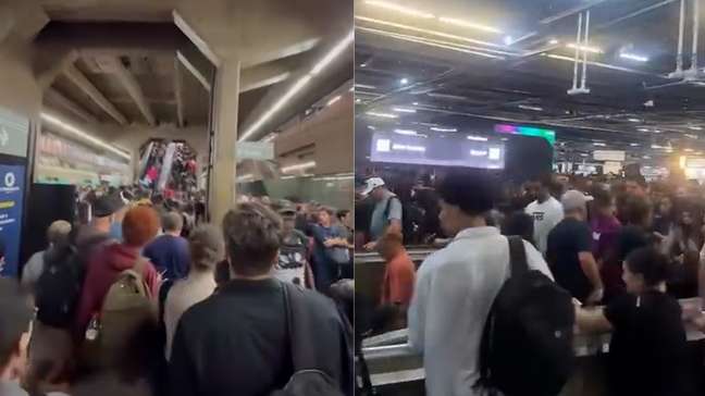 Estação Palmeiras-Barra Funda fica lotada após descarrilamento na Linha 8-Diamante