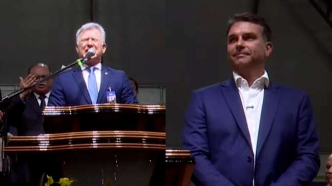 Pastor pede bênção para Flávio Bolsonaro em culto e ora por Brasil livre das 'garras de Satanás'