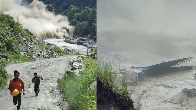 Vídeo mostra momento em que avalanche avança e provoca fuga desesperada em hidrelétrica no Nepal