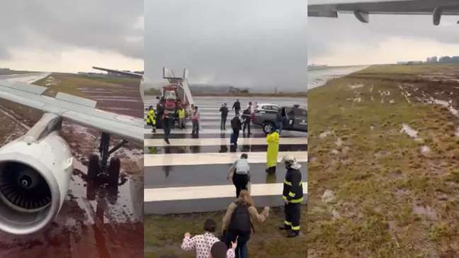 Avião com 151 pessoas a bordo sai da pista em aeroporto no Paraná