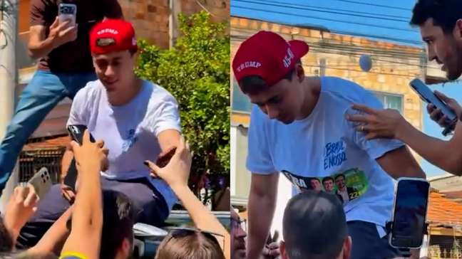 Nikolas Ferreira é atingido por ovo durante ato de campanha em MG