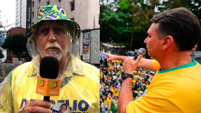 Apoiador viaja 6 horas com esposa e amigos para participar de ato com Flávio Bolsonaro