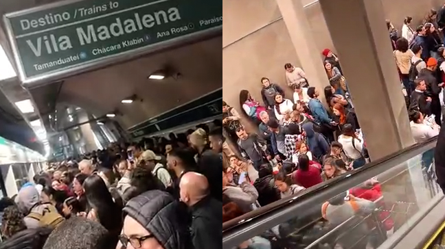Falha em trem causa lotação na Linha 2-Verde do Metrô, em São Paulo