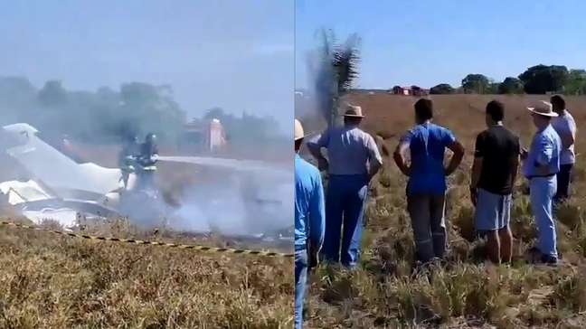 Avião de pequeno porte cai em fazenda de MT e mata três pessoas