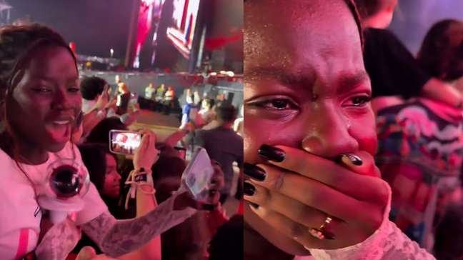 Titi, filha de Giovanna Ewbank e Bruno Gagliasso, se emociona ao chegar perto do Stray Kids