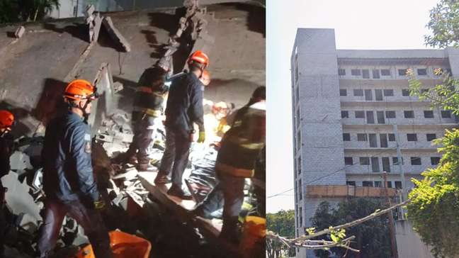 Veja momento em que prédio desaba na Penha e atinge muro de casa em SP