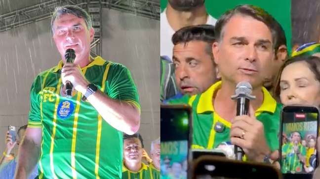 Flávio Bolsonaro empunha facão 'fake' e defende castração química de estupradores