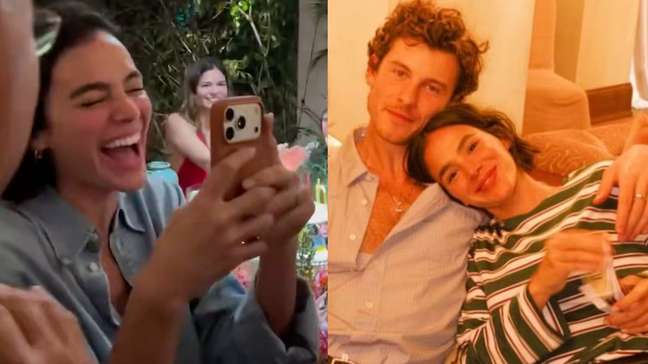 Bruna Marquezine e Shawn Mendes aparecem juntos em aniversário de irmã no Rio