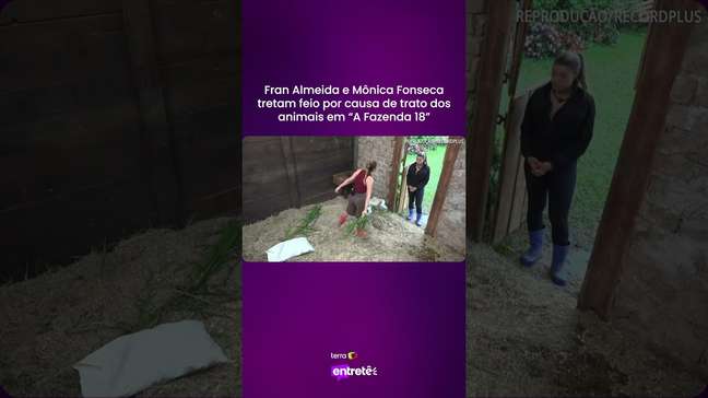 Fran Almeida e Mônica Fonseca tretam feio por causa de trato dos animais em "A Fazenda 18" #shorts