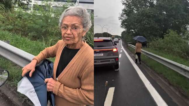 Idosa de 89 anos é ajudada por motoristas após ser vista andando desorientada na Linha Vermelha