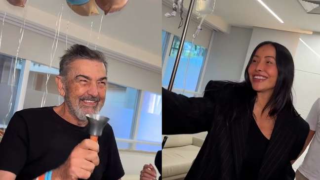 Sabrina Sato comemorou com a família o encerramento do tratamento do câncer no pâncreas do pai