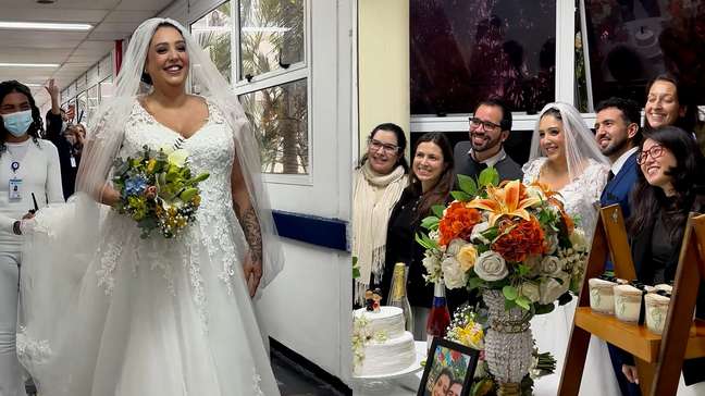 Em meio à luta contra a leucemia, mulher se casa em capela de hospital onde está internada