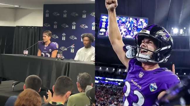 Tyler Loop, kicker do Baltimore Ravens, fala sobre o prazer que tem de jogar com os companheiros