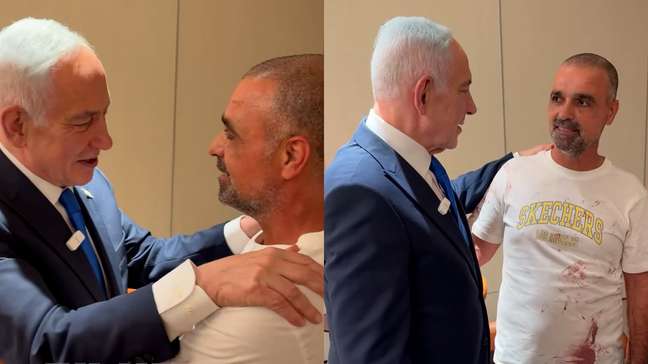 Netanyahu mostra encontro com homem que interveio em ataque de copiloto: ‘Grande herói’