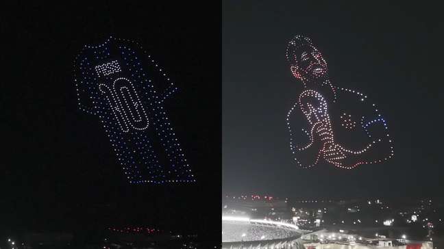 Show de drones homenageia Messi em despedida da seleção argentina; assista