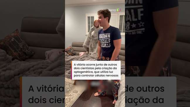 Filhos de neurocientista se emocionam ao descobrir que pai ganhou o Nobel de Medicina #shorts