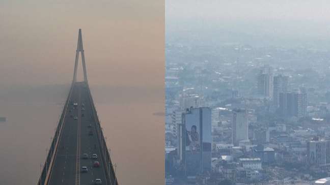 Manaus volta a amanhecer coberta por fumaça, e Defesa Civil dispara alerta severo