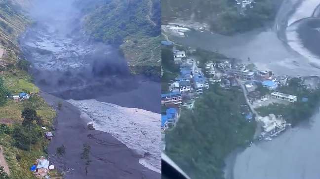 Vídeos mostram estragos de enchente no Nepal após deslizamento de terra