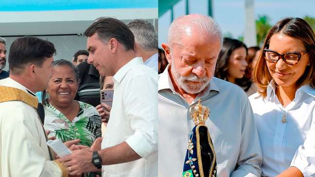 Flávio e Lula participam de missas em Brasília no Dia de Nossa Senhora Aparecida