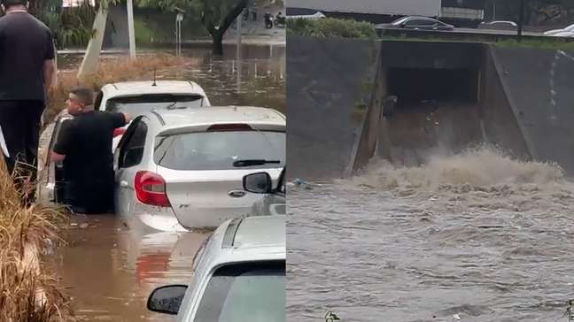 Chuva forte eleva nível do Rio Tietê e faz água escorrer por parede de estação de metrô em SP