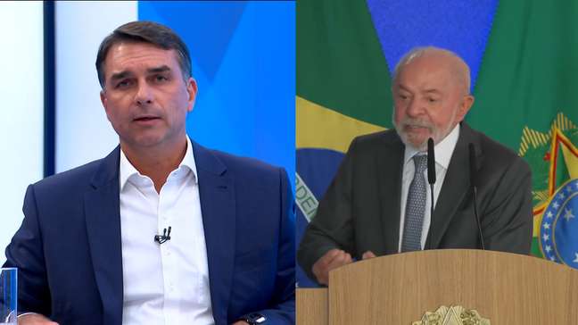 Flávio Bolsonaro cita Lula mais de 20 vezes durante os 40 minutos de sabatina na TV Globo