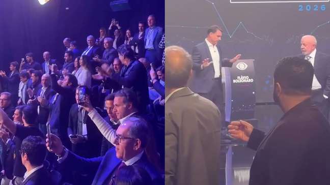 Imagens mostram clima quente nos bastidores do debate entre Flávio e Lula na Band