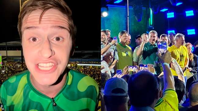 Em ato de Flávio, Lucas Pavanato pede coro de ‘Jair’ e diz que ‘mamata’ de Moraes ‘vai acabar’
